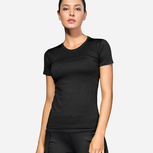 VEQKING Women's Compression T-Shirt Moisture‑Wicking, Quick‑Dry Activewear for Gym, Yoga & Running