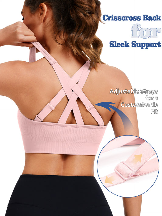 Adjustable Criss Cross Back Sports Bra