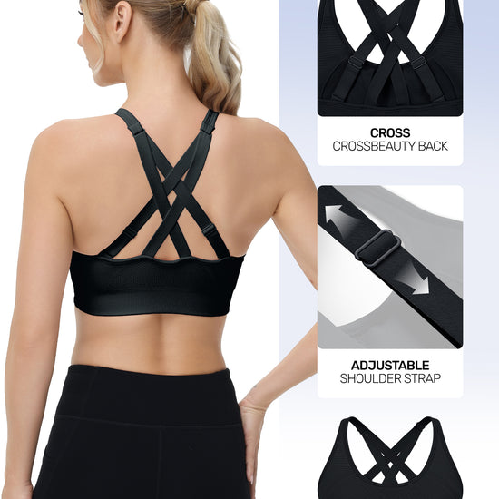 Adjustable Criss Cross Back Sports Bra