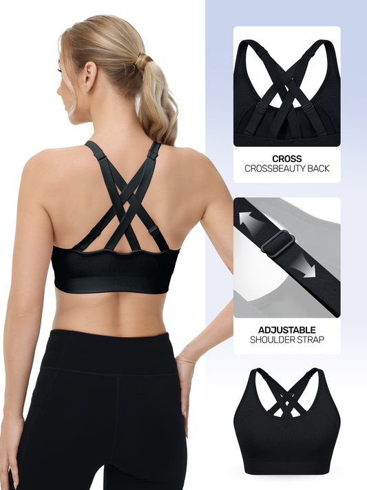 Adjustable Criss Cross Back Sports Bra