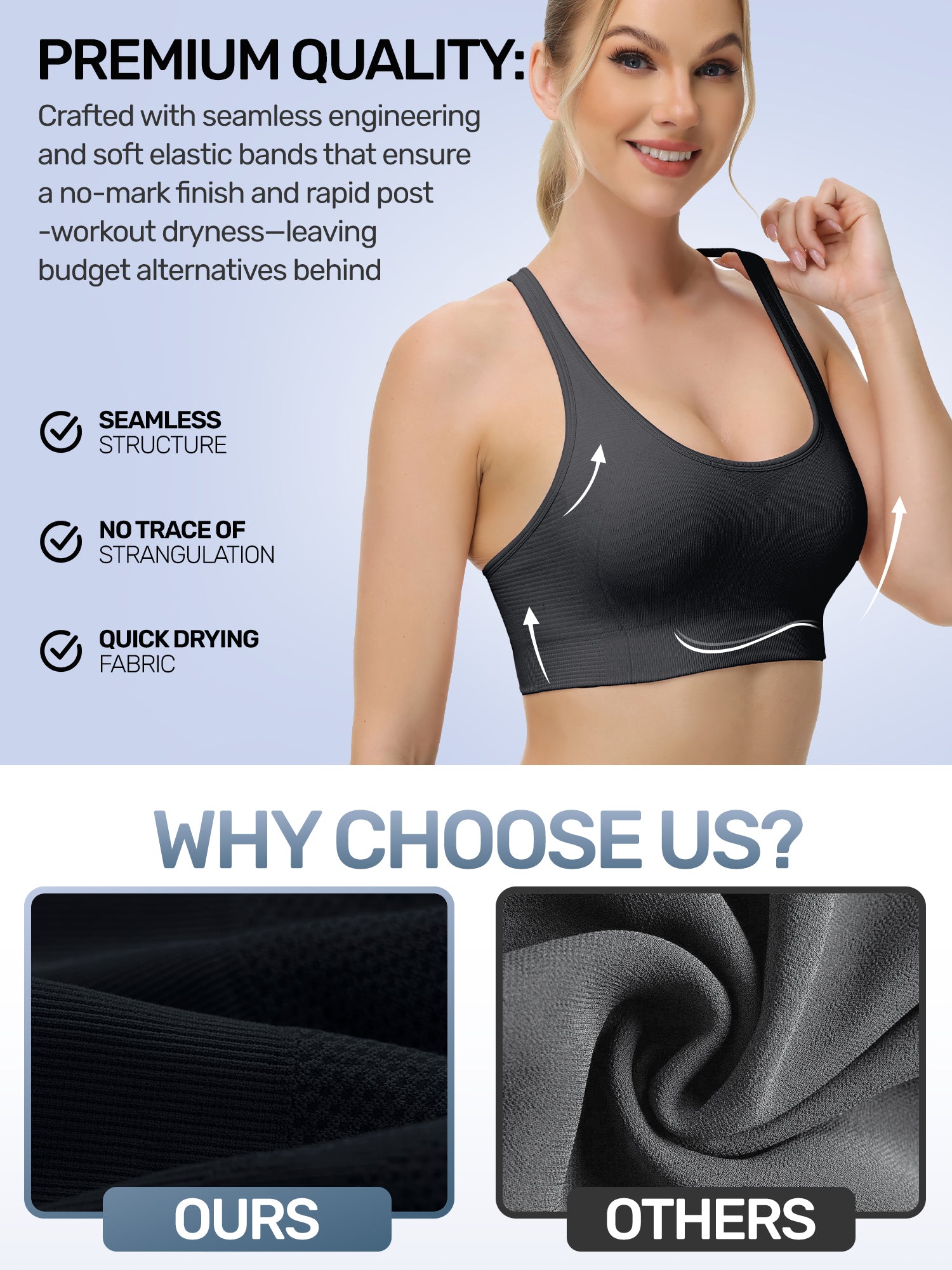 Adjustable Criss Cross Back Sports Bra