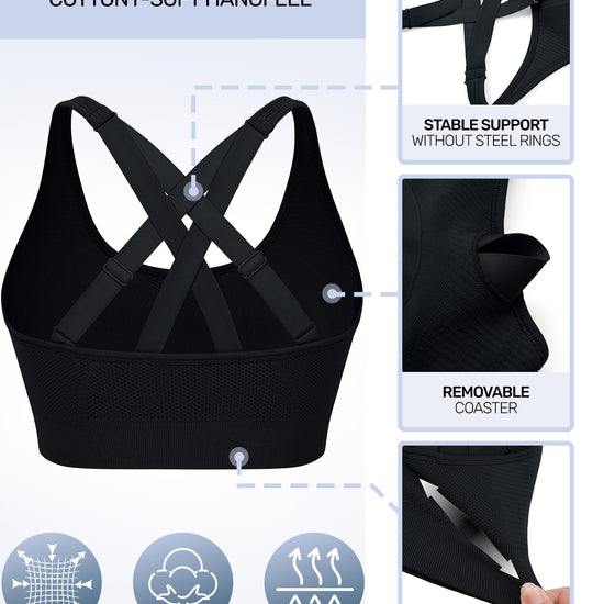 Adjustable Criss Cross Back Sports Bra