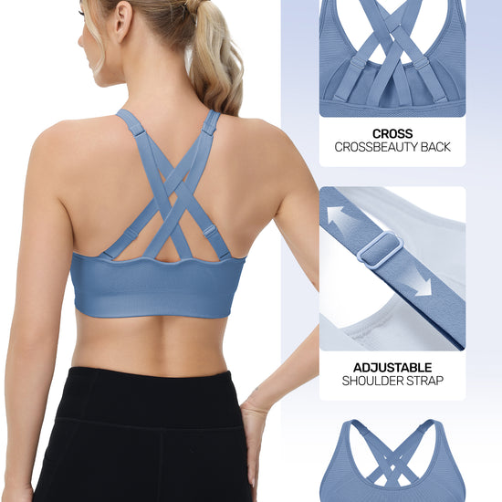 Adjustable Criss Cross Back Sports Bra
