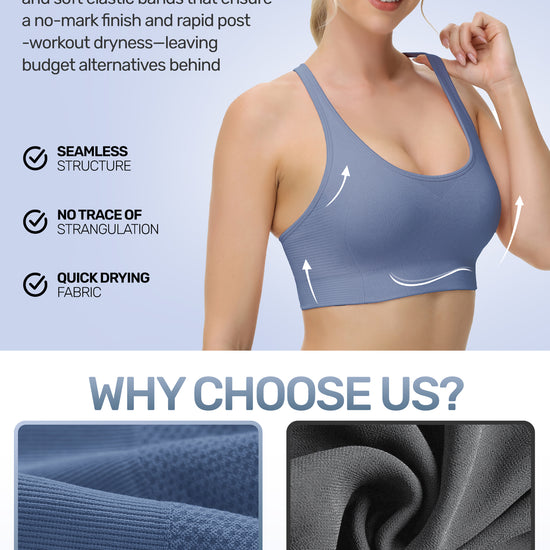 Adjustable Criss Cross Back Sports Bra