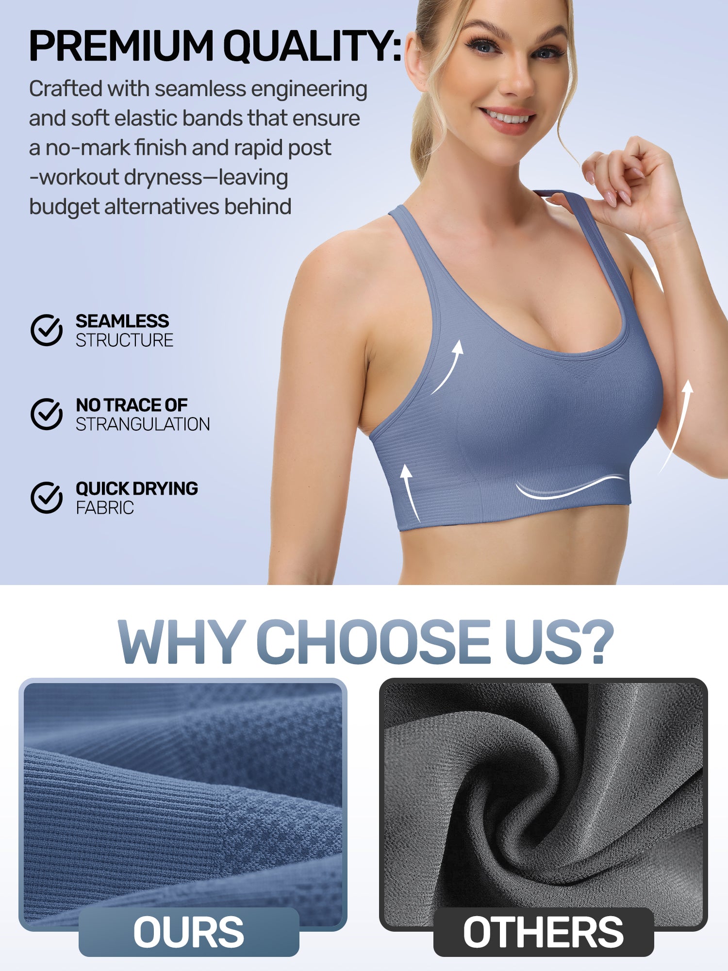 Adjustable Criss Cross Back Sports Bra