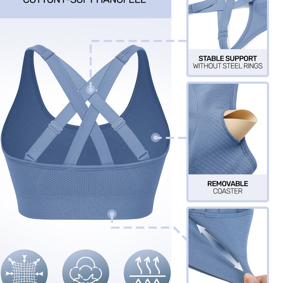 Adjustable Criss Cross Back Sports Bra