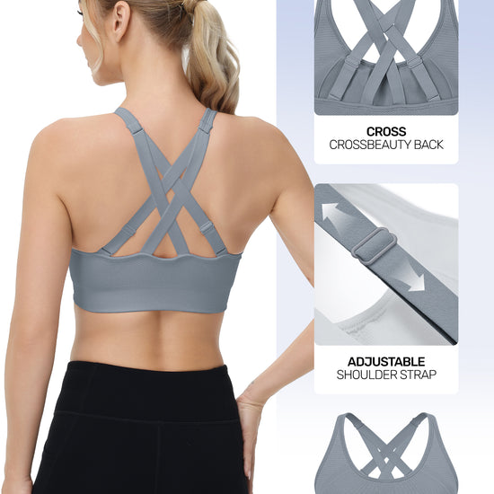 Adjustable Criss Cross Back Sports Bra