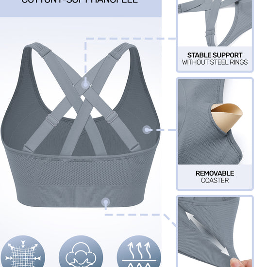 Adjustable Criss Cross Back Sports Bra