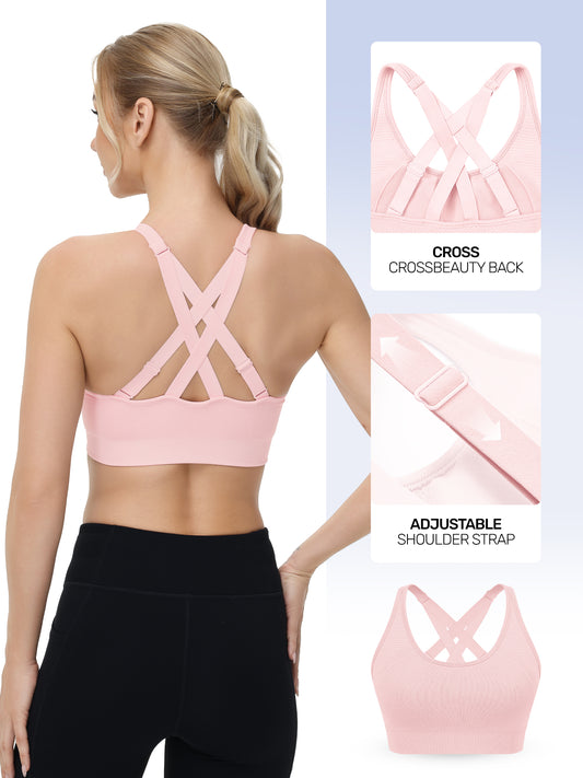 Adjustable Criss Cross Back Sports Bra