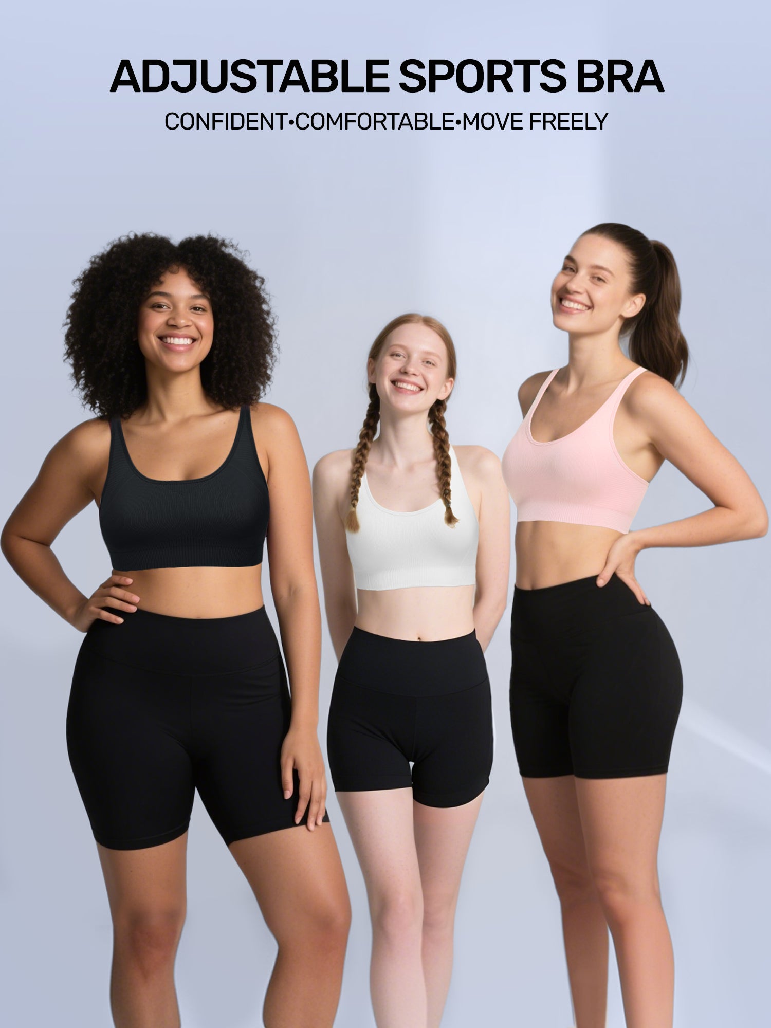 Adjustable Criss Cross Back Sports Bra