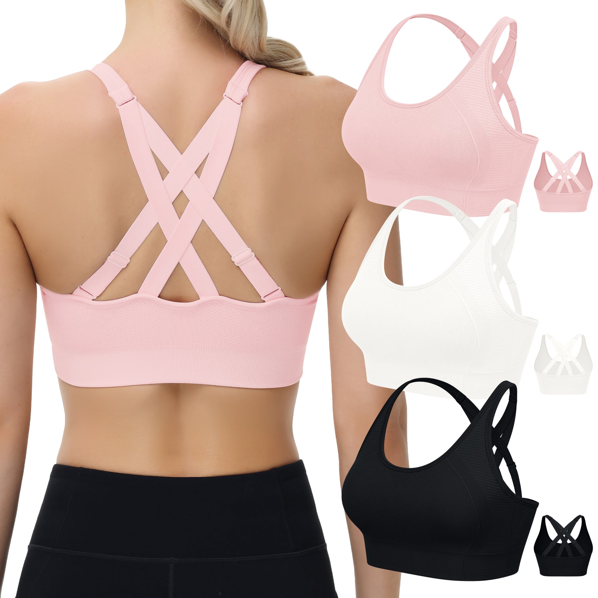 Adjustable Criss Cross Back Sports Bra