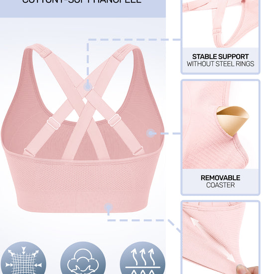 Adjustable Criss Cross Back Sports Bra