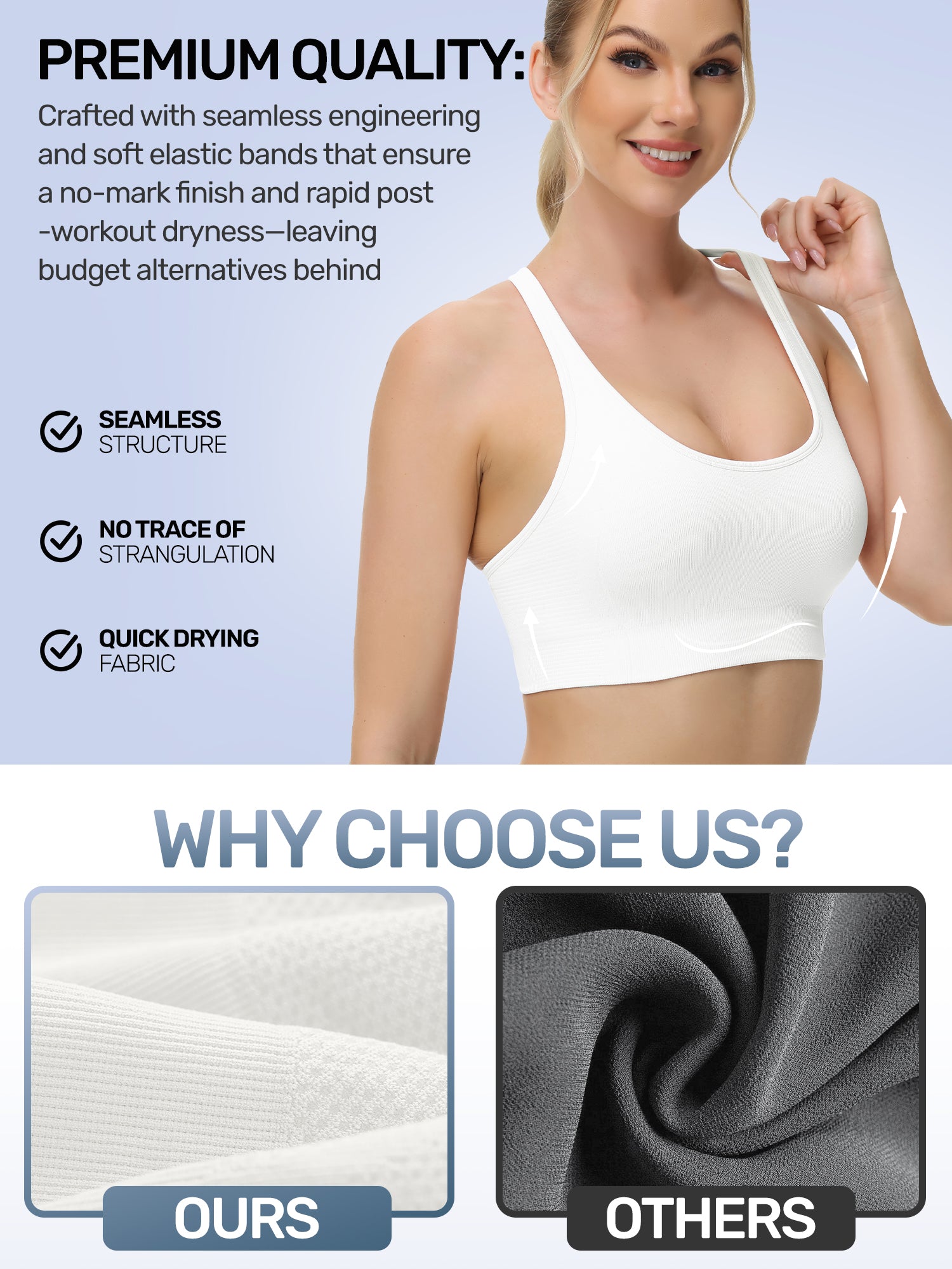 Adjustable Criss Cross Back Sports Bra