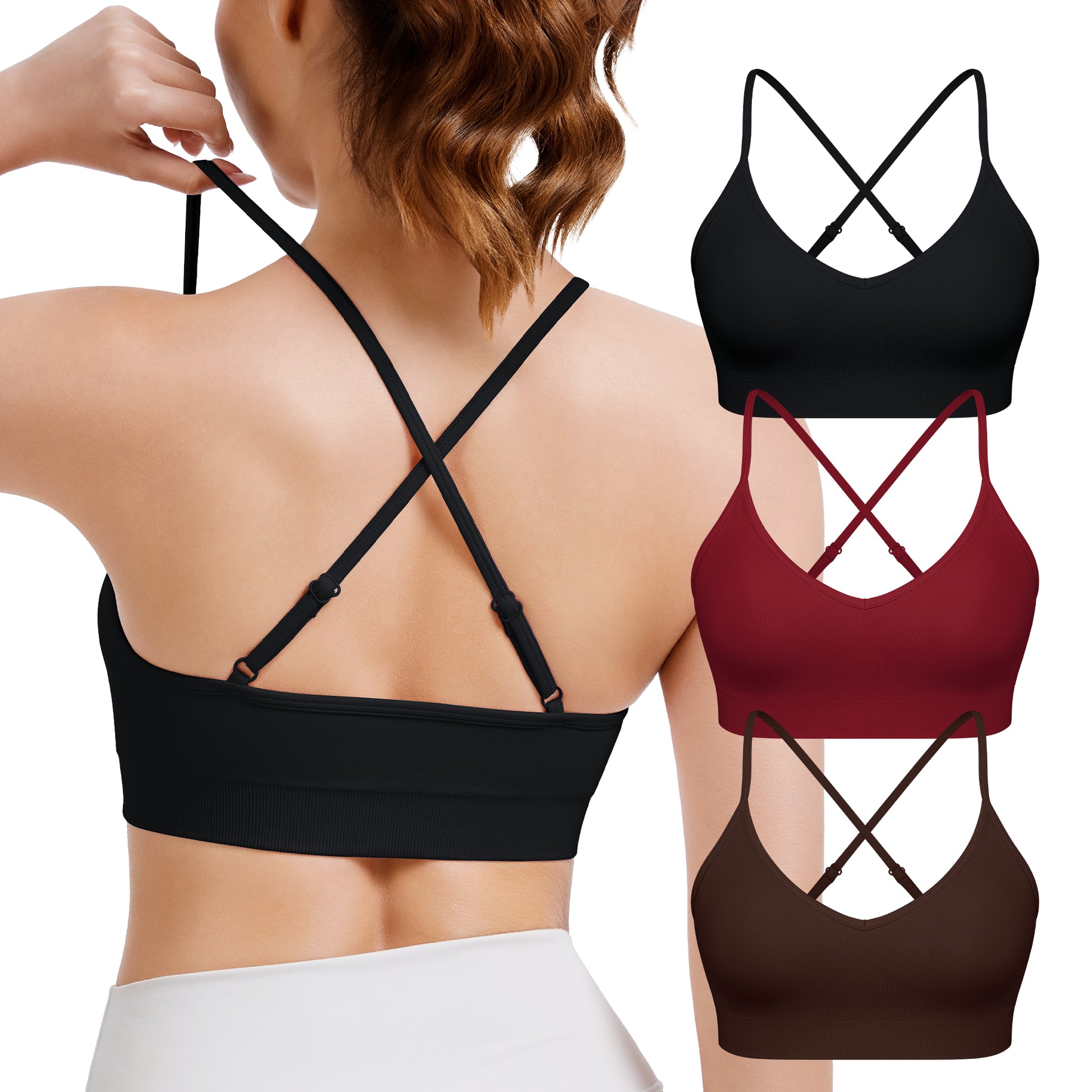 Adjustable Cross Back Sports Bra