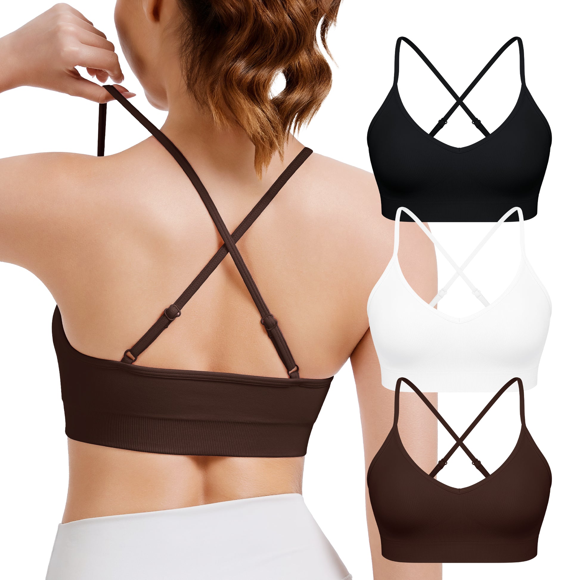 Adjustable Cross Back Sports Bra