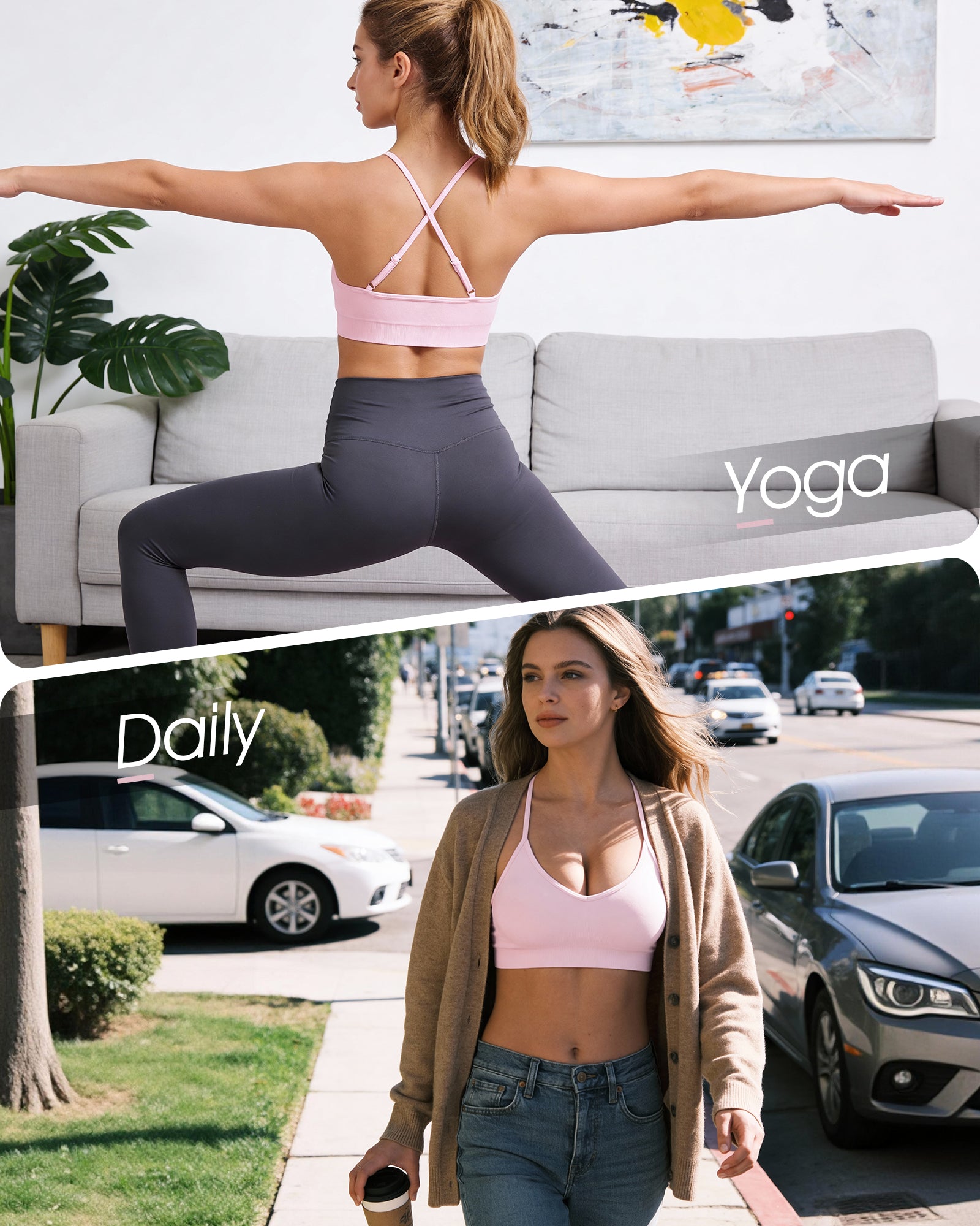 Adjustable Cross Back Sports Bra