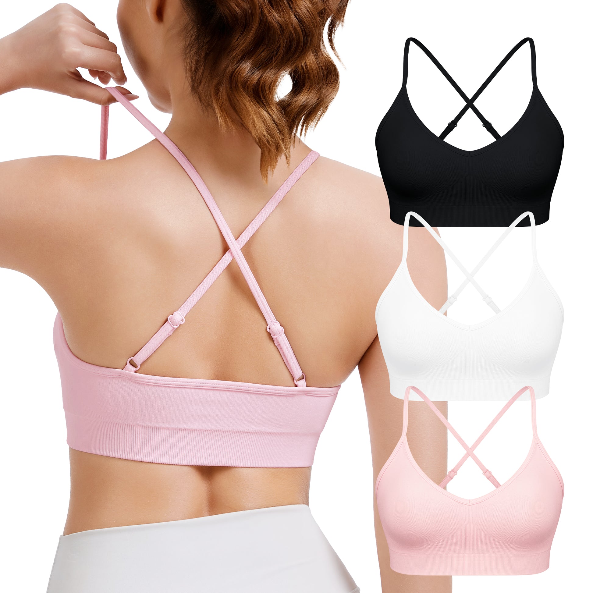 Adjustable Cross Back Sports Bra