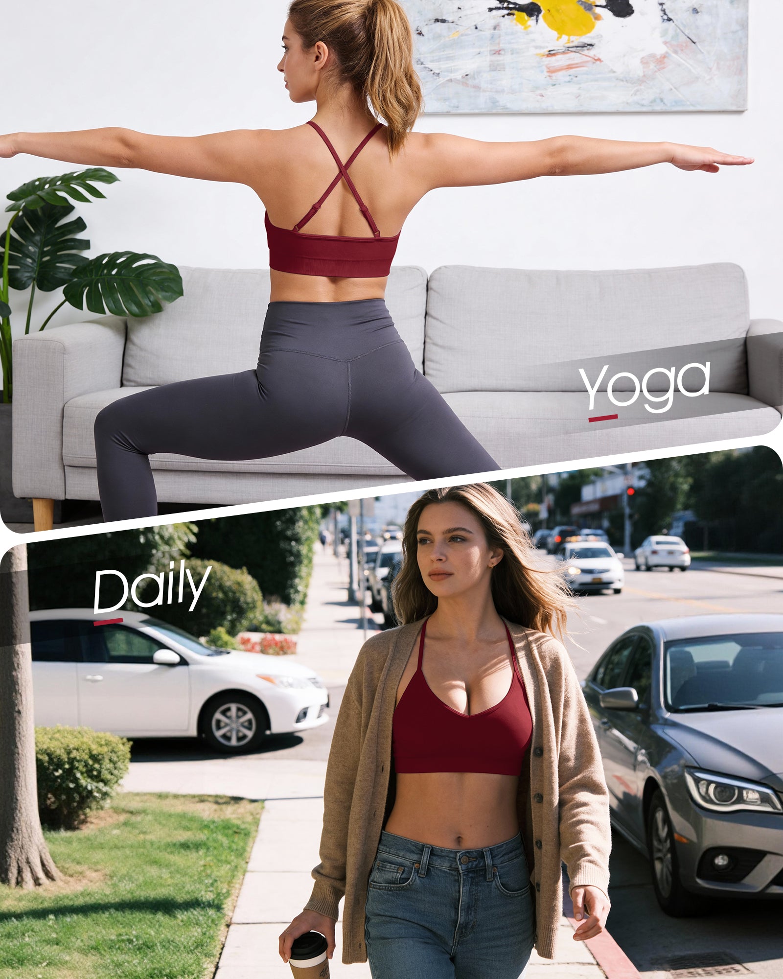 Adjustable Cross Back Sports Bra