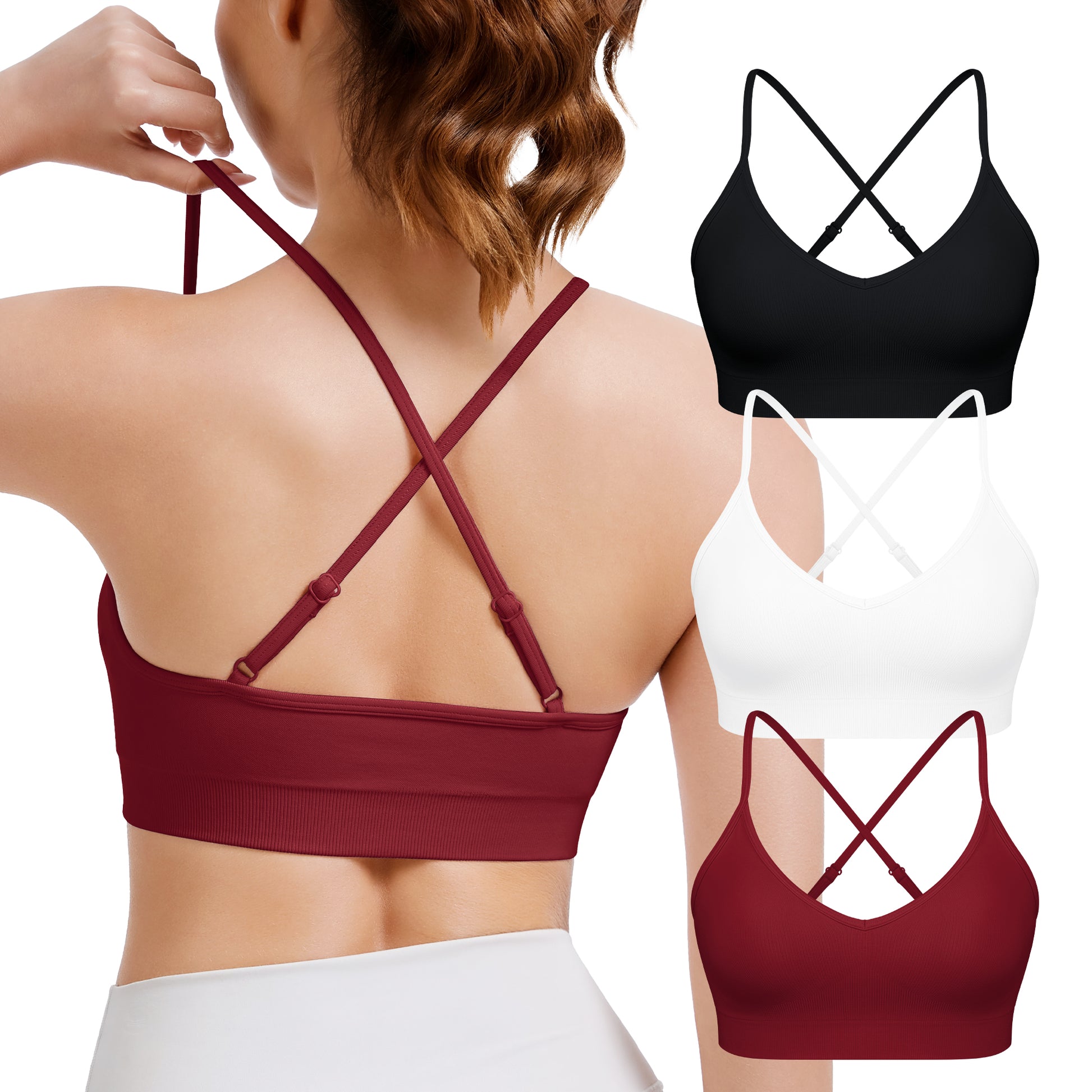 Adjustable Cross Back Sports Bra