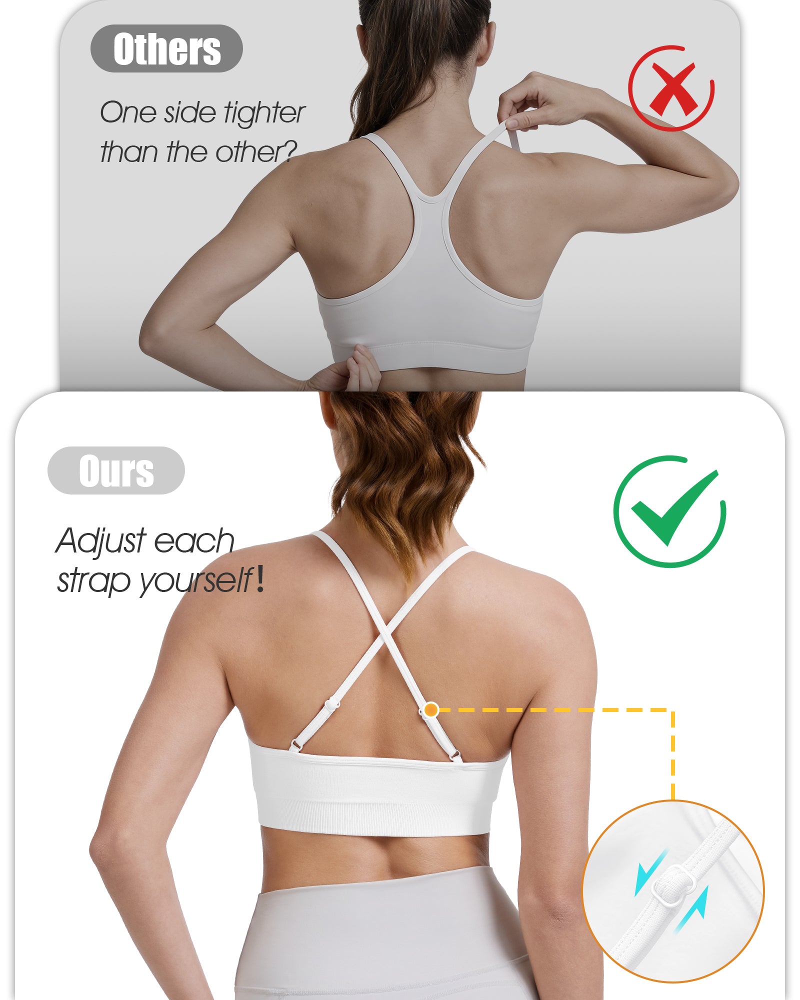Adjustable Cross Back Sports Bra