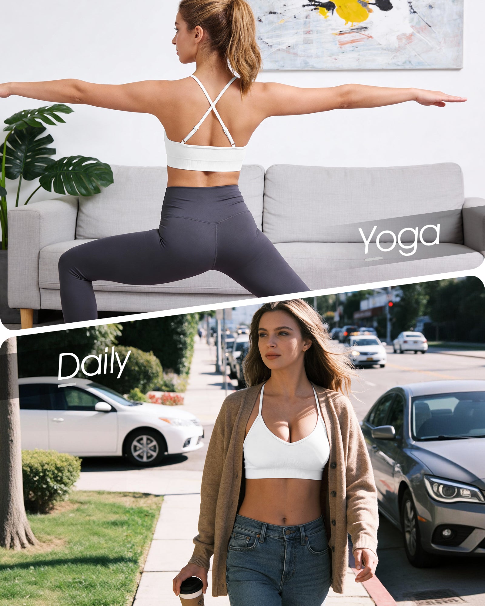 Adjustable Cross Back Sports Bra