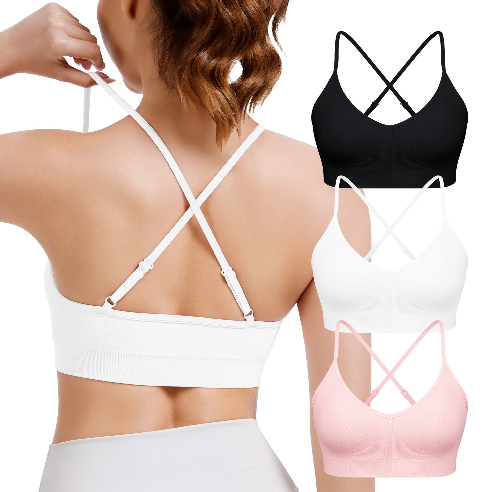 Adjustable Cross Back Sports Bra