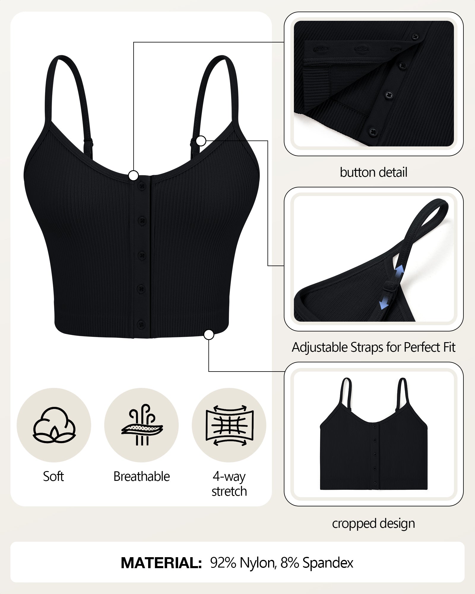 Button Front Cami Top