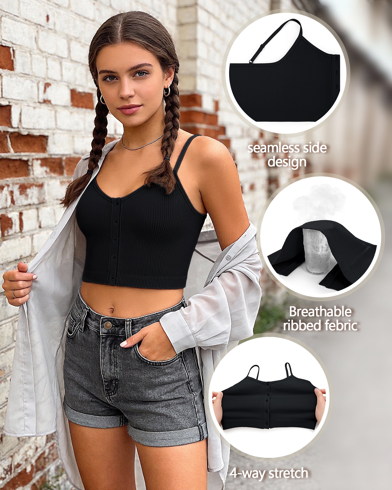 Button Front Cami Top