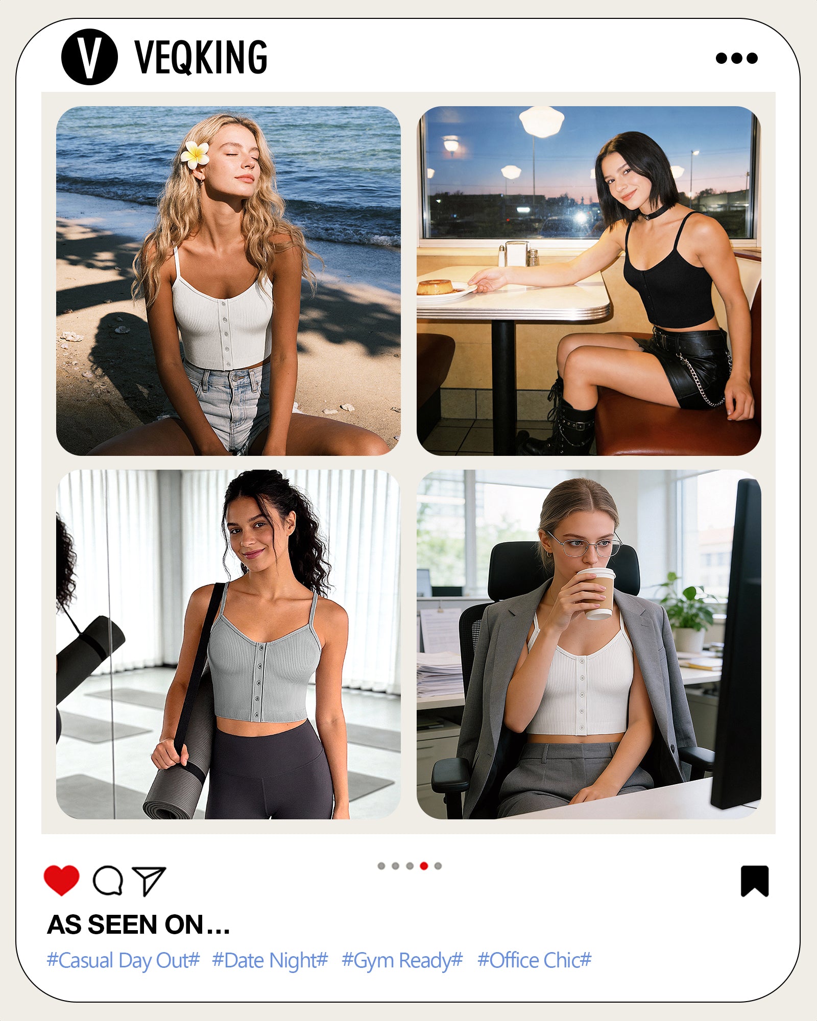 Button Front Cami Top