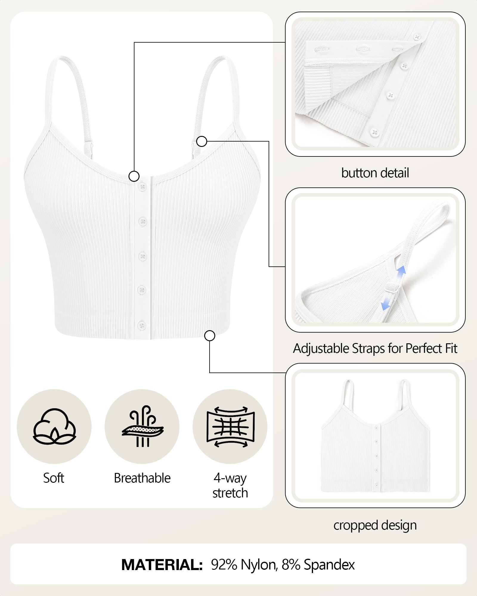 Button Front Cami Top