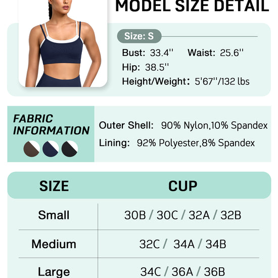 Contrast Double Layer Adjustable Straps Sports Bra