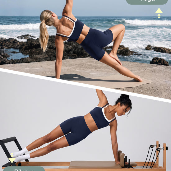 Contrast Double Layer Adjustable Straps Sports Bra