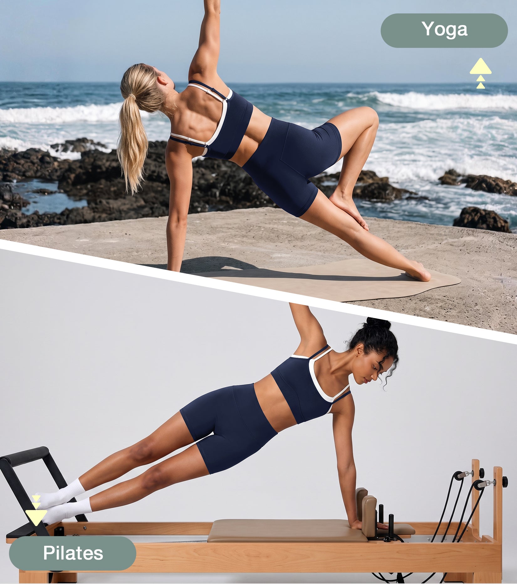Contrast Double Layer Adjustable Straps Sports Bra
