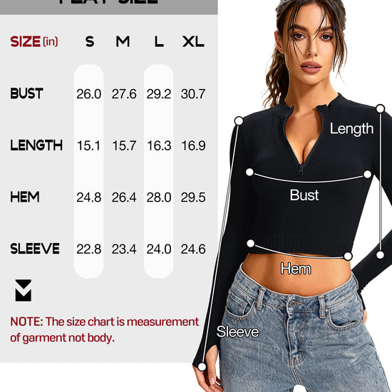 Ribbed Half-Zip Turtleneck Crop Top