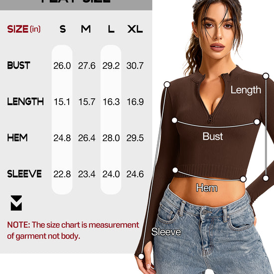 Ribbed Half-Zip Turtleneck Crop Top