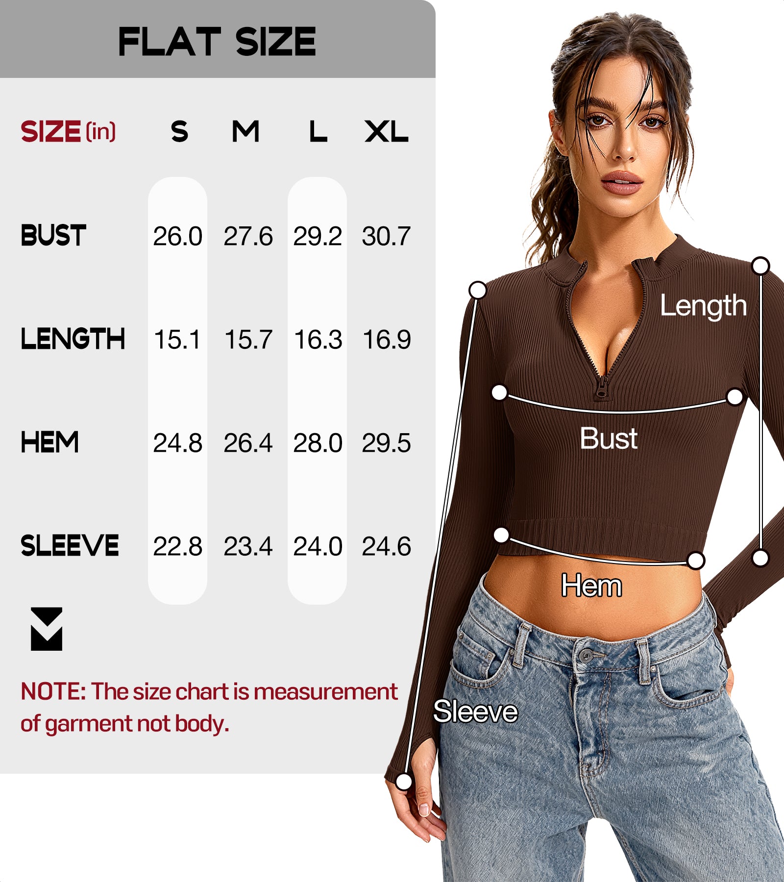 Ribbed Half-Zip Turtleneck Crop Top