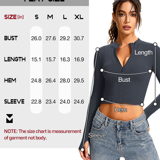 Ribbed Half-Zip Turtleneck Crop Top