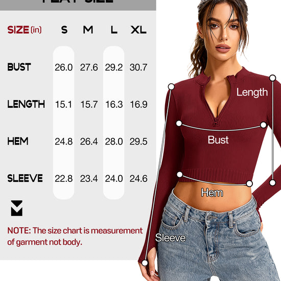 Ribbed Half-Zip Turtleneck Crop Top