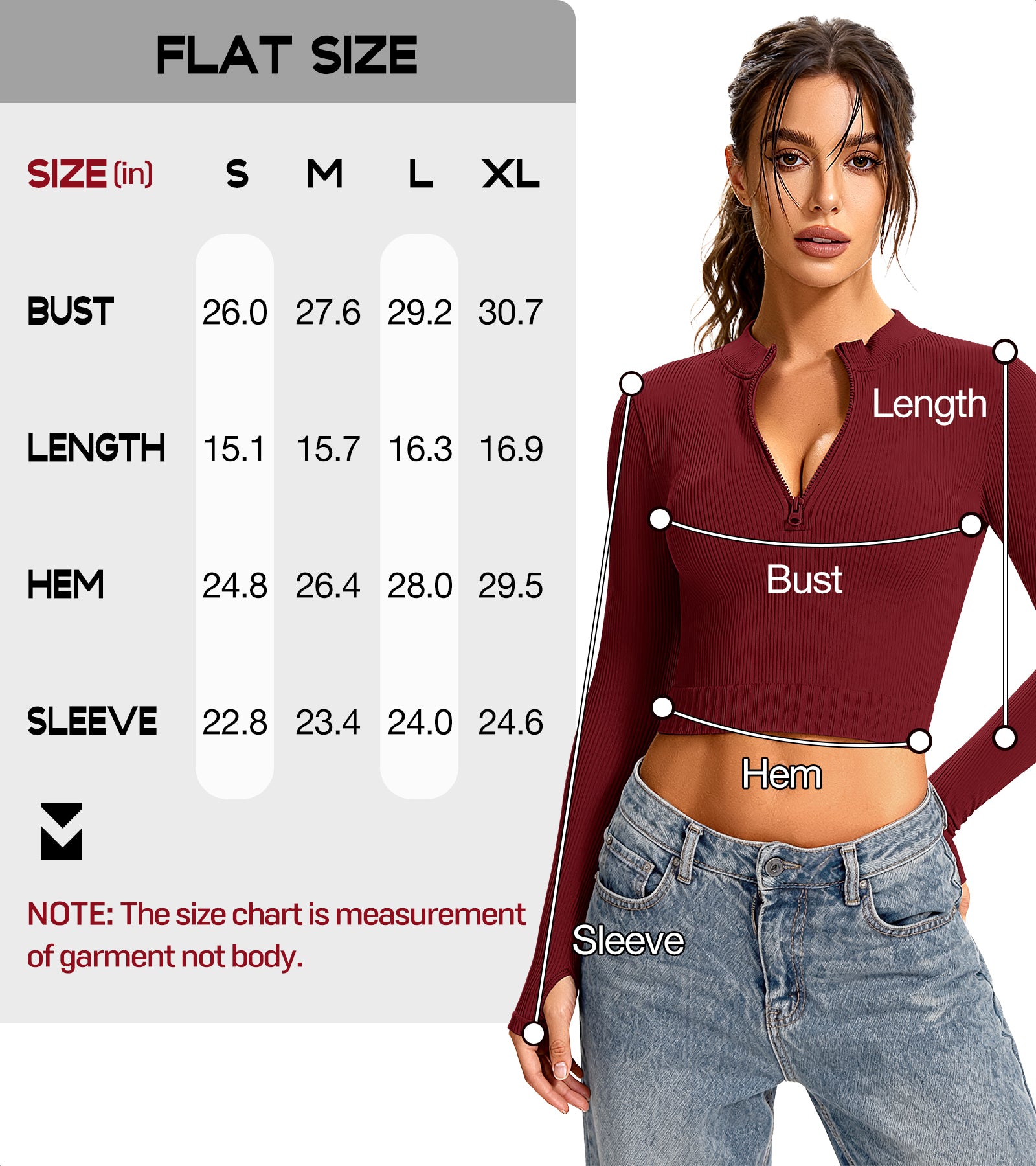 Ribbed Half-Zip Turtleneck Crop Top