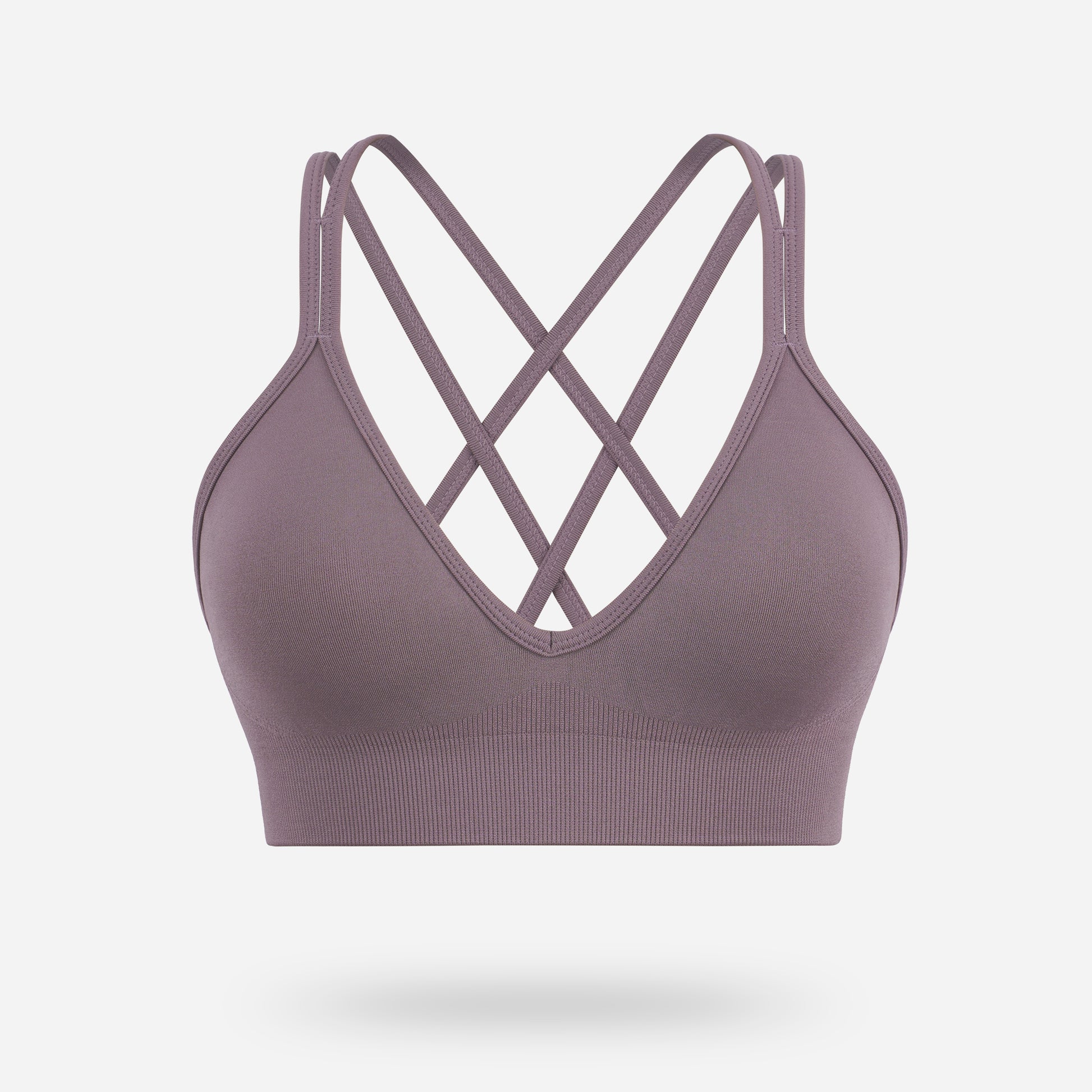 VEQING Seamless V-Neck Women Sports Bras for Small Chests Purple