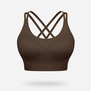 VEQKING Strappy Women's Sports Bras for Cross-Back Running with Removable Padding