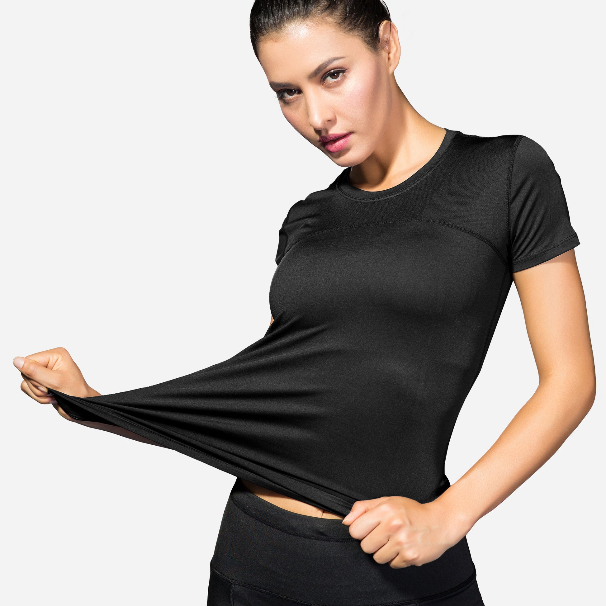 VEQKING_Women_s_Compression_T-Shirt_Moisture_Wicking_Quick_Dry_Activewear_for_Gym_Yoga_Running_Black