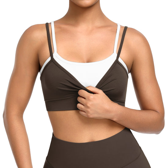 Wire-Free Seamless Contrast Layer Sports Bra