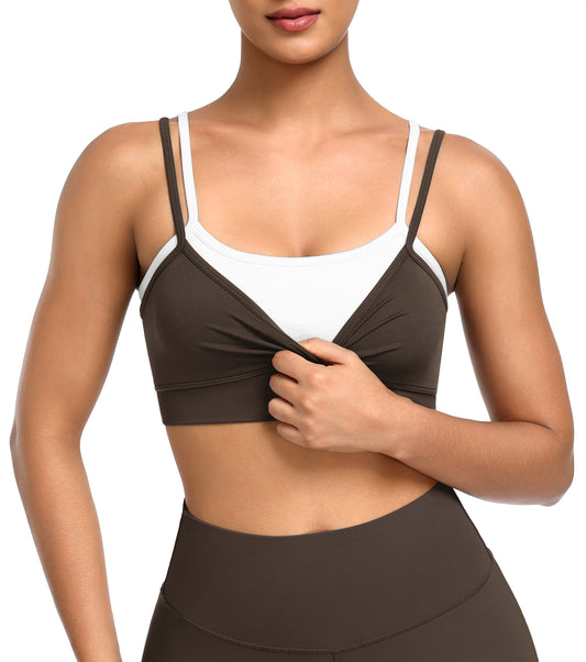 Wire-Free Seamless Contrast Layer Sports Bra