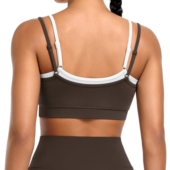 Wire-Free Seamless Contrast Layer Sports Bra