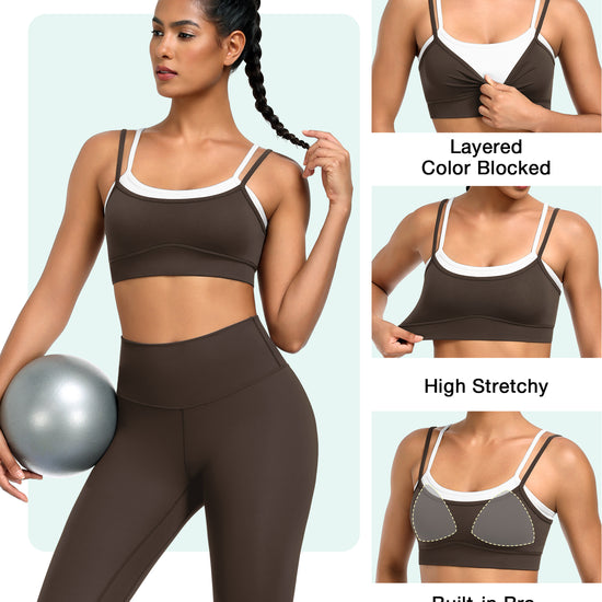Wire-Free Seamless Contrast Layer Sports Bra