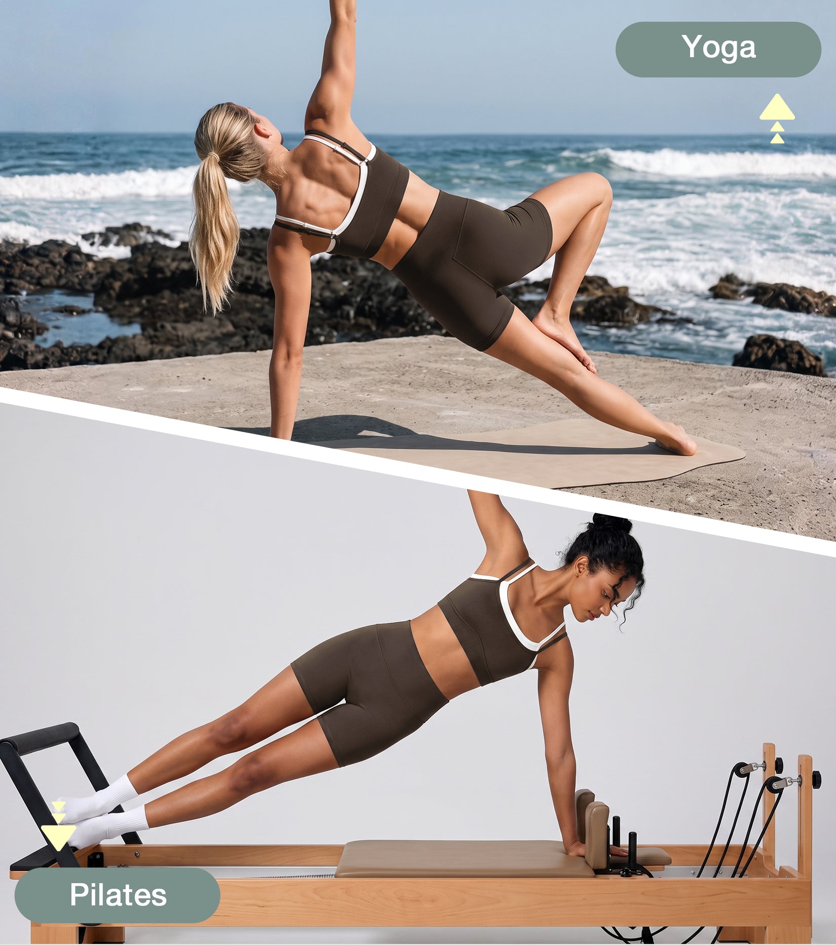 Wire-Free Seamless Contrast Layer Sports Bra