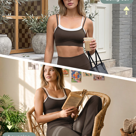 Wire-Free Seamless Contrast Layer Sports Bra