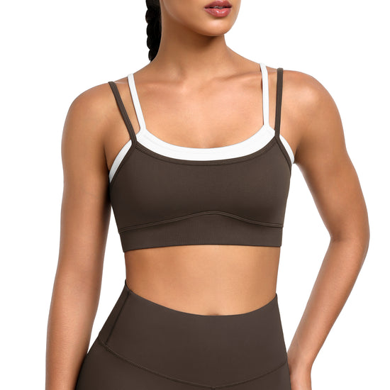 Wire-Free Seamless Contrast Layer Sports Bra