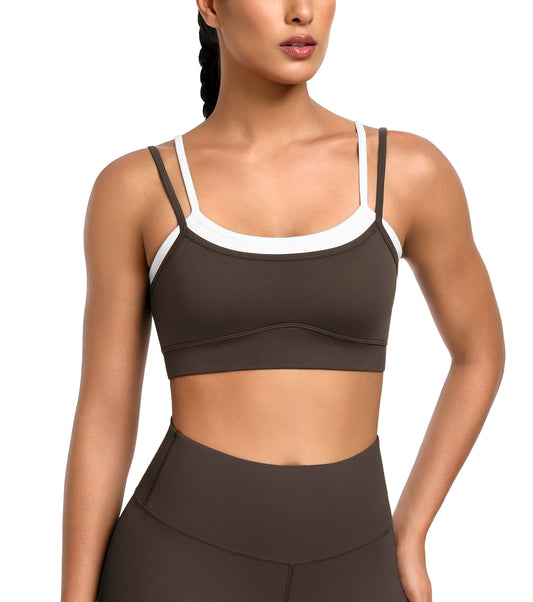 Wire-Free Seamless Contrast Layer Sports Bra
